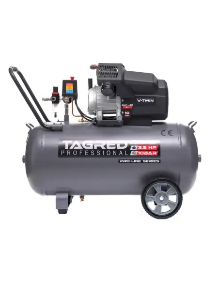 Compresor cu ulei de 100L, Tagred, 10 bar, 2 pistoane Compresor cu ulei de 100L, Tagred, 10 bar, 2 pistoane