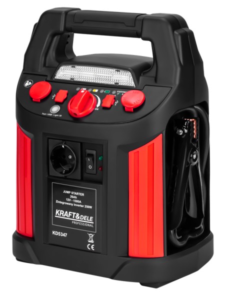 Starter auto cu invertor 250W, compresor 11 bar, 26Ah, Kraft&Dele, KD5347 Starter auto cu invertor 250W, compresor 11 bar, 26Ah, Kraft&Dele, KD5347