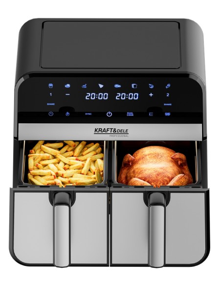 Friteuza cu aer cald 9L, 2500W, doua camere, LCD, Kraft&Dele, KD4180 Friteuza cu aer cald 9L, 2500W, doua camere, LCD, Kraft&Dele, KD4180