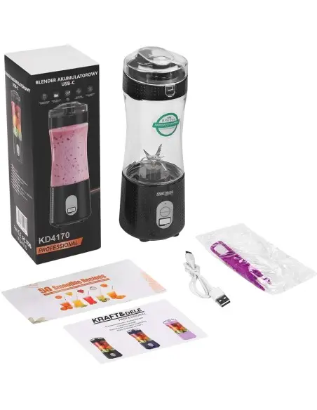 Blender cu baterie USB-C 380ml Kraft&Dele KD4170