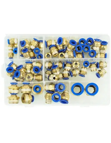 Set conectori pneumatici rapizi filetati, Kraft&Dele, 72 piese 4–16 mm, KD5853