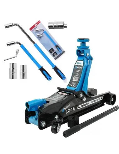 Kit auto pentru roti, cric hidraulic 2.5 tone si cheie telescopica, b3201+ta219