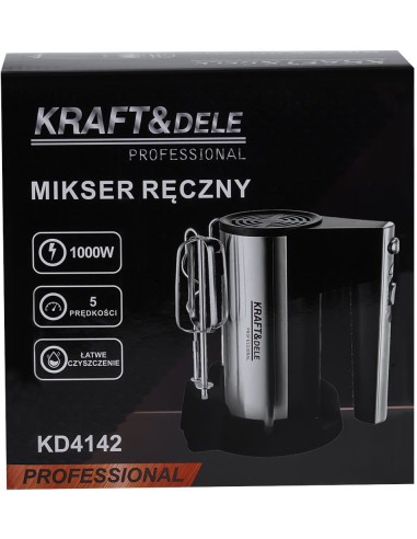 Mixer de mana cu 5 viteze, Kraft&Dele, 1000W, KD4142