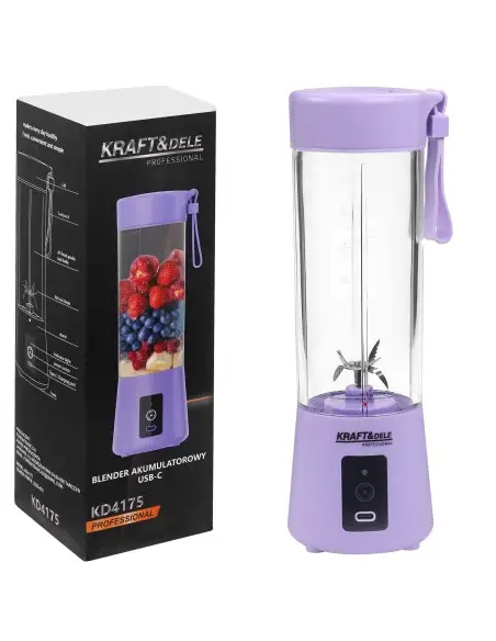 Blender cu baterie, Kraft&Dele, USB-C, 2X3000mAh, fara fir, KD4175 Blender cu baterie, Kraft&Dele, USB-C, 2X3000mAh, fara fir, KD4175