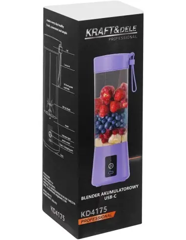 Blender cu baterie, Kraft&Dele, USB-C, 2X3000mAh, fara fir, KD4175 Blender cu baterie, Kraft&Dele, USB-C, 2X3000mAh, fara fir, KD4175