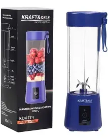 Blender portabil, Kraft&Dele, cu baterie, 2x3000mAh, 400ml, KD4174