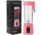 Blender portabil cu baterie, Kraft&Dele, 400ml, 2x3000mAh, roz, KD4173