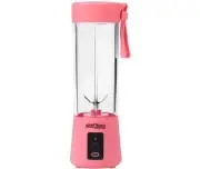 Blender portabil cu baterie, Kraft&Dele, 400ml, 2x3000mAh, roz, KD4173