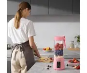 Blender portabil cu baterie, Kraft&Dele, 400ml, 2x3000mAh, roz, KD4173