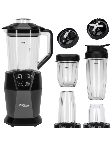 Blender cu carafa 1850W, Kraft&Dele, afisaj LED, carafe de 500 ml + 800 ml + 400 ml, KD4149 Blender cu carafa 1850W, Kraft&Dele, afisaj LED, carafe de 500 ml + 800 ml + 400 ml, KD4149