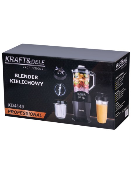 Blender cu carafa 1850W, Kraft&Dele, afisaj LED, carafe de 500 ml + 800 ml + 400 ml, KD4149 Blender cu carafa 1850W, Kraft&Dele, afisaj LED, carafe de 500 ml + 800 ml + 400 ml, KD4149