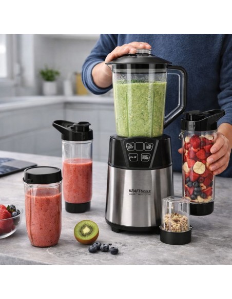 Blender cu carafa 1850W, Kraft&Dele, afisaj LED, carafe de 500 ml + 800 ml + 400 ml, KD4149 Blender cu carafa 1850W, Kraft&Dele, afisaj LED, carafe de 500 ml + 800 ml + 400 ml, KD4149