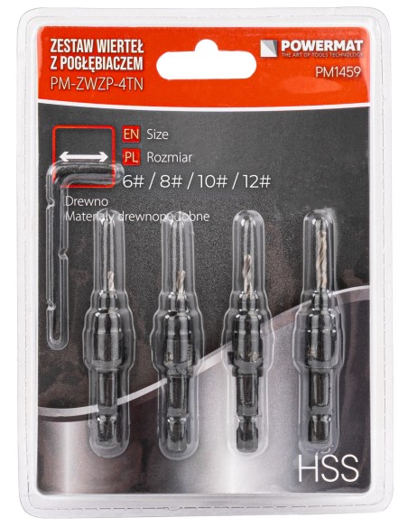 Burghie pentru lemn cu poglobitor (set de 5) 6-16mm, PM1459 Burghie pentru lemn cu poglobitor (set de 5) 6-16mm, PM1459