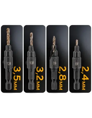 Burghie pentru lemn cu poglobitor (set de 5) 6-16mm, PM1459 Burghie pentru lemn cu poglobitor (set de 5) 6-16mm, PM1459