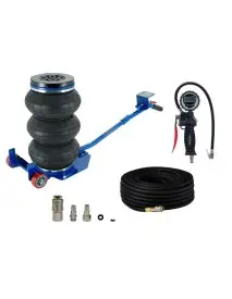 Set auto cric pneumatic cu perna, BAUG, 3.5 tone, furtun aer 10×17 mm 20 m si cuple rapide si manometru, B3303+d1467+d2124+d1366