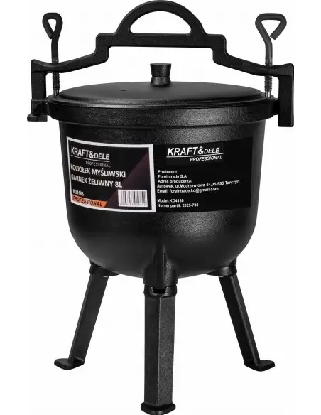 Cazan de vanatoare din fonta 8L, Kraft&Dele, KD4186 Cazan de vanatoare din fonta 8L, Kraft&Dele, KD4186