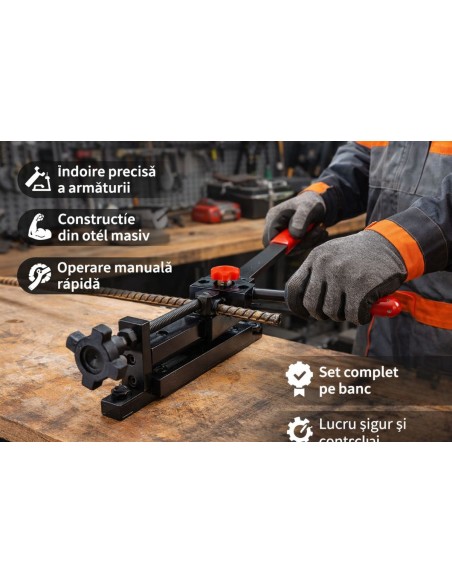 Masina manuala de indoit fier, SilverTools, pentru tije 8 mm, S11670 Masina manuala de indoit fier, SilverTools, pentru tije 8 mm, S11670
