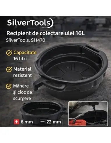 Recipient colectare ulei 16L, SilverTools, S11470