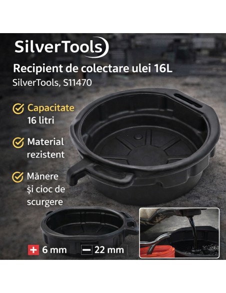 Recipient colectare ulei 16L, SilverTools, S11470