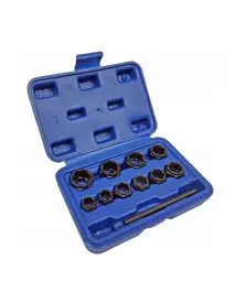 Set de 11 chei tubulare pentru suruburi deteriorate , SilverTools, 9-19 mm, S107521