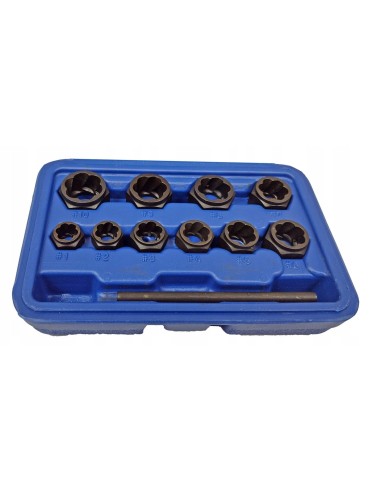 Set de 11 chei tubulare pentru suruburi deteriorate , SilverTools, 9-19 mm, S107521 Set de 11 chei tubulare pentru suruburi deteriorate , SilverTools, 9-19 mm, S107521