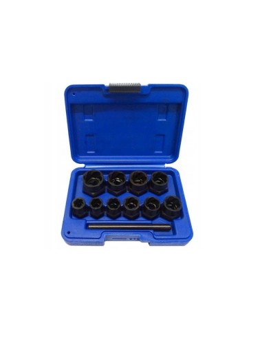 Set de 11 chei tubulare pentru suruburi deteriorate lungi 9-19 mm, SilverTools, S10753 Set de 11 chei tubulare pentru suruburi deteriorate lungi 9-19 mm, SilverTools, S10753