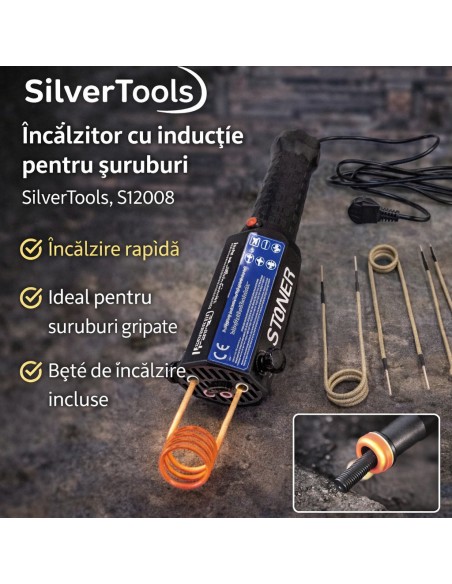Incalzitor cu inductie pentru suruburi, SilverTools, S12008 Incalzitor cu inductie pentru suruburi, SilverTools, S12008