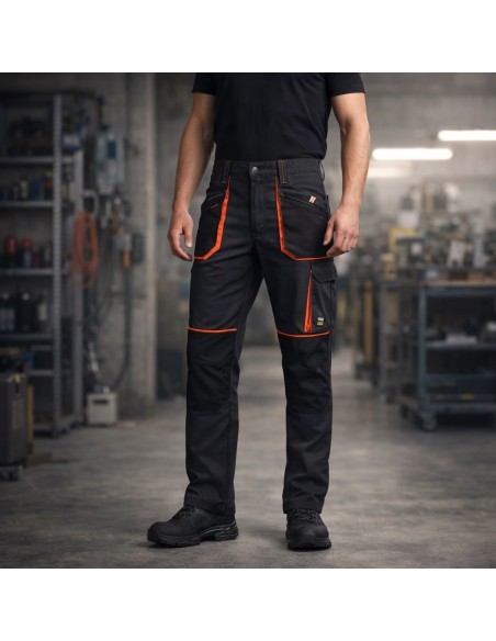 Pantaloni lucru barbati Forelastic-T 240g/m² elastici cu buzunare pentru genunchiere