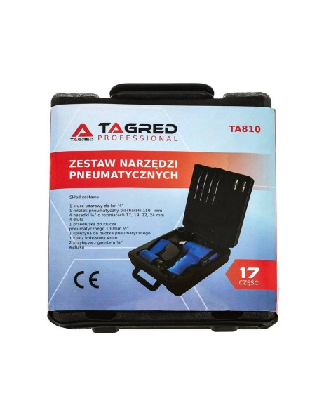 TA810-Set pneumatic TAGRED cu 17 elemente, cheie de impact 310Nm 1/2 ", ciocan, accesorii TAGRED Professional - Scule auto si se