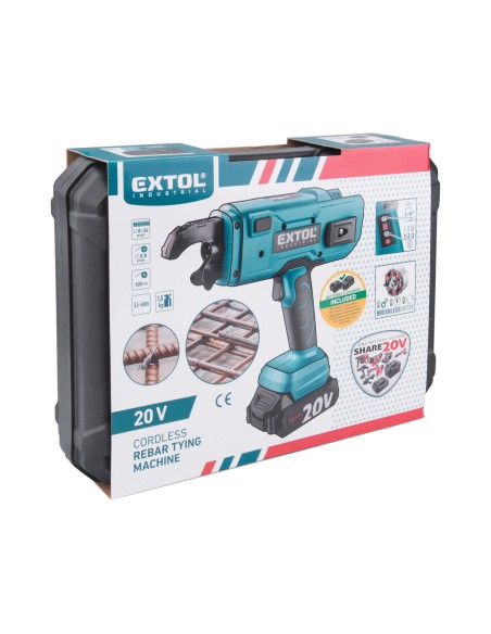 Masina de legat armatura fara fir, EXTOL INDUSTRIAL, 8791860, brushless, 2Ah Masina de legat armatura fara fir, EXTOL INDUSTRIAL, 8791860, brushless, 2Ah