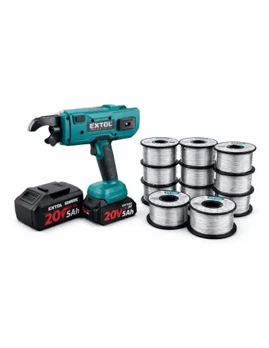 Masina de legat fier beton cu baterie, EXTOL INDUSTRIAL, brushless, cu baterie de 5Ah, sarme de legat Masina de legat fier beton cu baterie, EXTOL INDUSTRIAL, brushless, cu baterie de 5Ah, sarme de legat