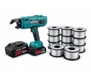 Masina de legat fier beton cu baterie, EXTOL INDUSTRIAL, brushless, cu baterie de 5Ah, sarme de legat
