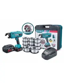 Masina de legat fier beton cu baterie EXTOL INDUSTRIAL brushless 2x5Ah + 10 sarme incluse