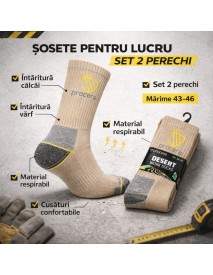 Set 2 perechi sosete pentru lucru, Procera, marimea 43-46, Desert