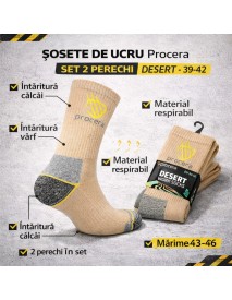 Sosete de lucru, Procera, set 2 perechi, marimea 39-42, Desert