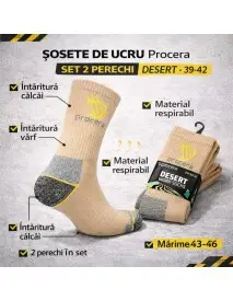 Sosete de lucru, Procera, set 2 perechi, marimea 39-42, Desert