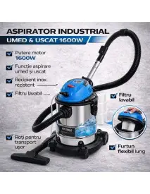 Aspirator industrial umed si uscat, Kraft&Dele, 1600W, KD473