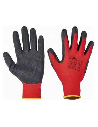 HS-04-012-Manusi de protectie imersate PES LATEX (Hornbil Light) rosii CERVA - Manusi impregnate/imersate