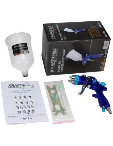 Pistol de vopsit cu duza de 1.3mm, Kraft&Dele, 600ml, KD2113