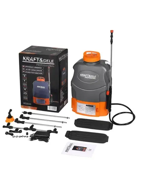 Pompa de stropit cu baterie 16L Kraft&Dele KD2030, pulverizator electric 12V 8Ah cu lance
