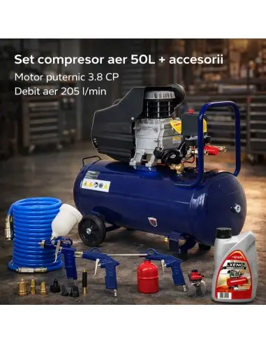 Pachet Compresor aer 50litri, Kit...