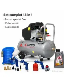 Compresor de aer cu ulei, Tagred TA301TA103, 50L, 9 bar, Set 18 in 1