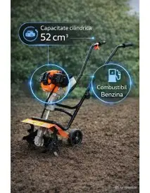 Motosapa pe benzina 52cc Kraft&Dele KD176, latime lucru 34cm