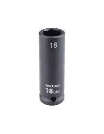 Cheie tubulara de impact de 18mm, Fortum, 4703218, CrMoV, L 78mm