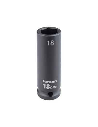 Cheie tubulara de impact de 18mm, Fortum, 4703218, CrMoV, L 78mm
