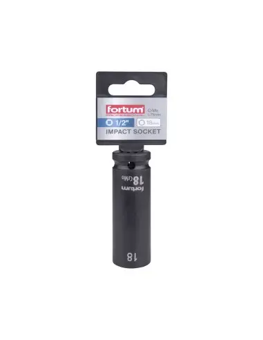 Cheie tubulara impact 18mm Fortum 4703218, CrMoV, lungime 78mm