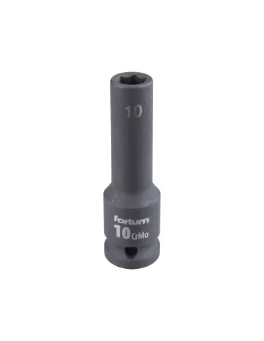 Cheie tubulara impact 10mm 1/2" Fortum 4703210, CrMoV, lungime 78mm