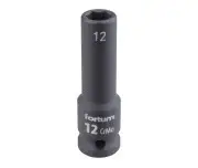 Cheie tubulara de impact 12mm, Fortum, 4703212, CrMoV, L 78mm