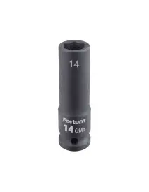 Cheie tubulara impact 1/2" 14 mm Fortum 4703214, CrMoV, L 78 mm