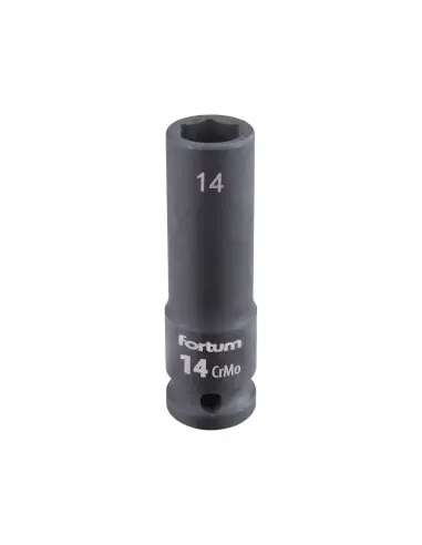 Cheie tubulara impact 1/2" 14 mm Fortum 4703214, CrMoV, L 78 mm